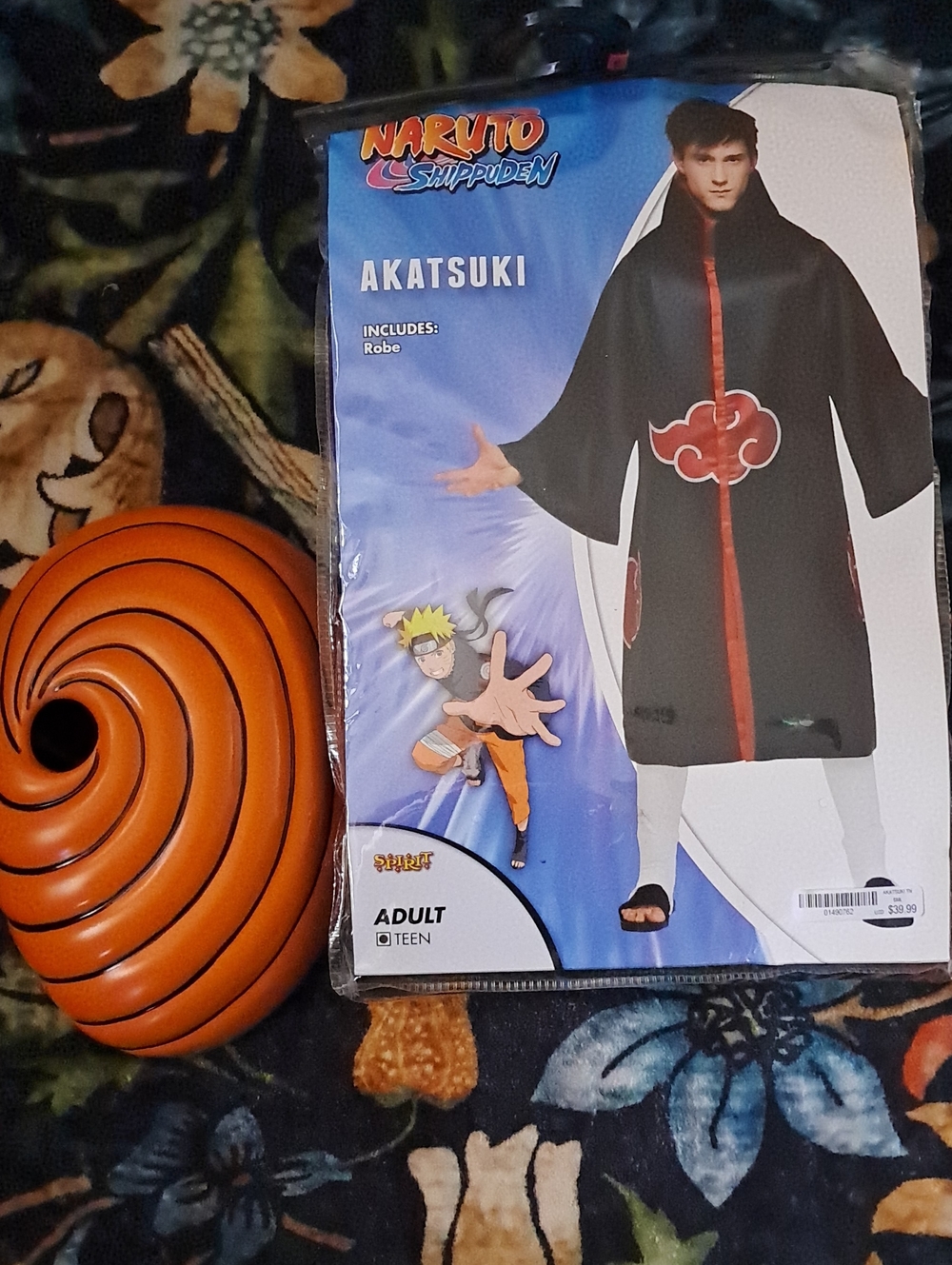 Akatsuki Black and Red Robe Costume - Adult With Mask
